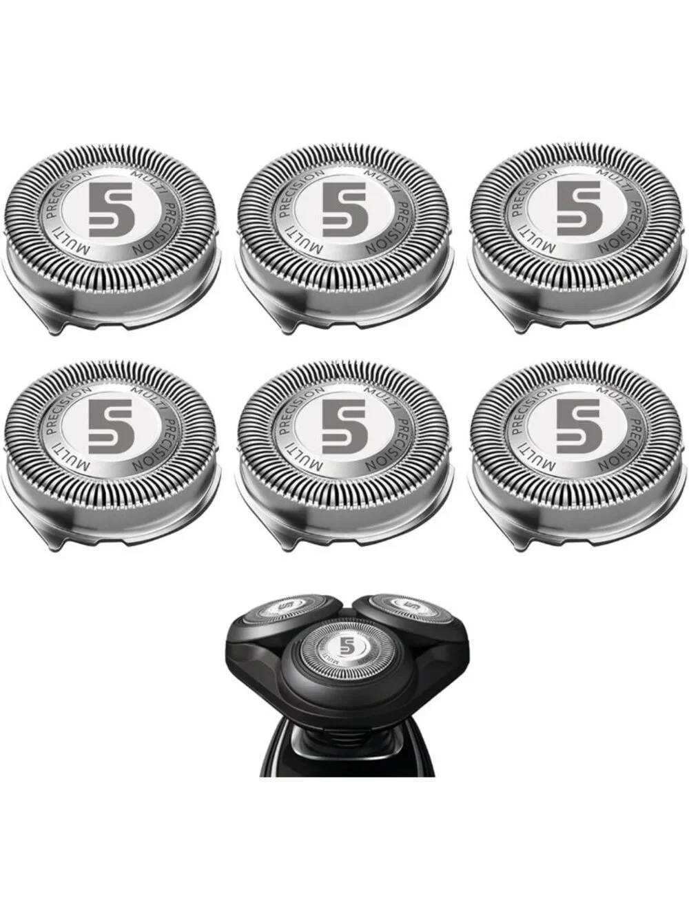 6 Pack Replacement Shaver Heads Compatible with Philips Norelco Series 5000